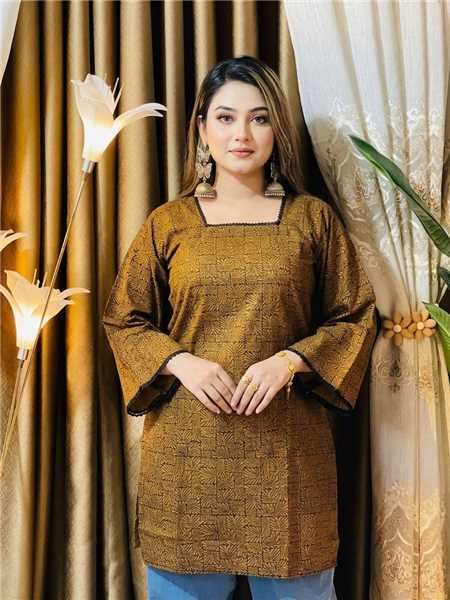 Chocolate Brown Ready Made Ladies Kurti – Style 5