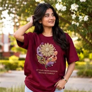Love Grandmalife Floral Lotus Print Oversized T-Shirt