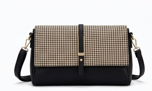 Houndstooth Tartan Crossbody Bag