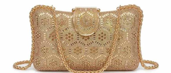 Champagne Gold Baguette Crystal Clutch