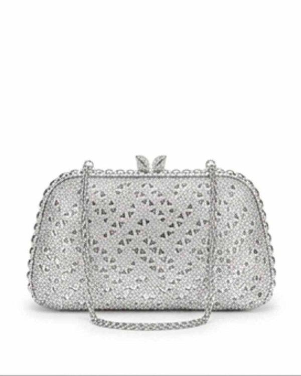 Butterfly-Clasp Glitter Clutch
