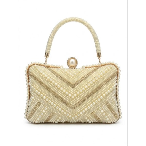 Pearl Chevron Box Clutch