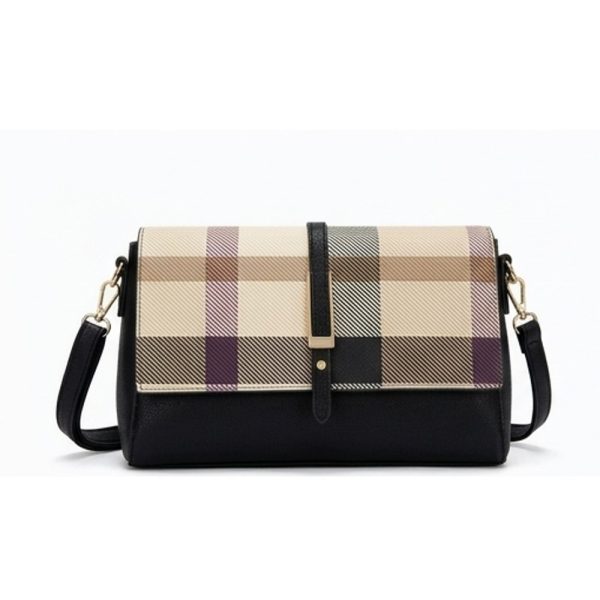 Check-Print Flap Crossbody Bag
