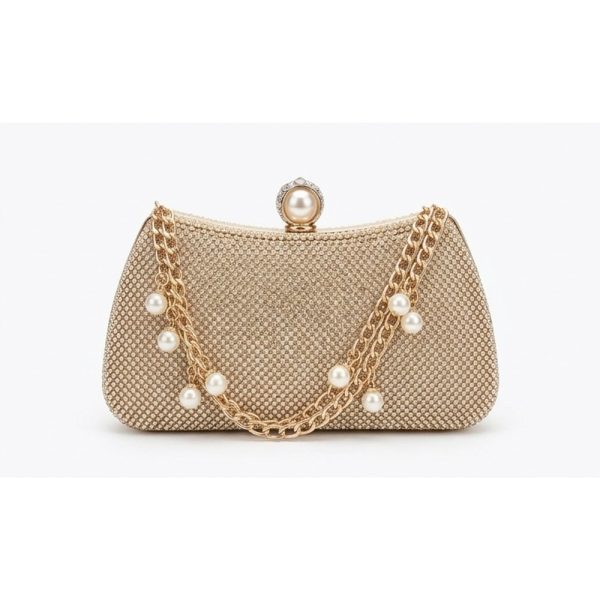 Crystal Dome Pearl-Drop Clutch