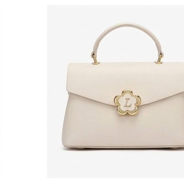 Flower Clasp Top-Handle Bag