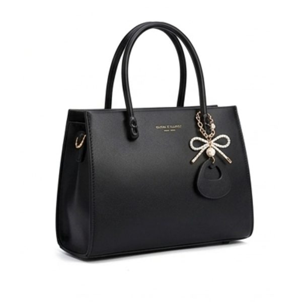 Pearl Bow Charm Winged Tote