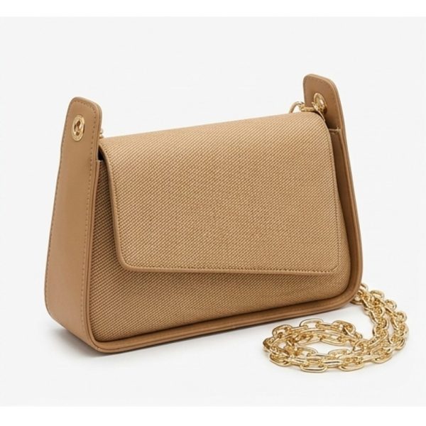 Woven-Texture Chain Flap Bag