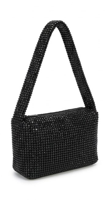 Black Crystal Beaded Shoulder Bag