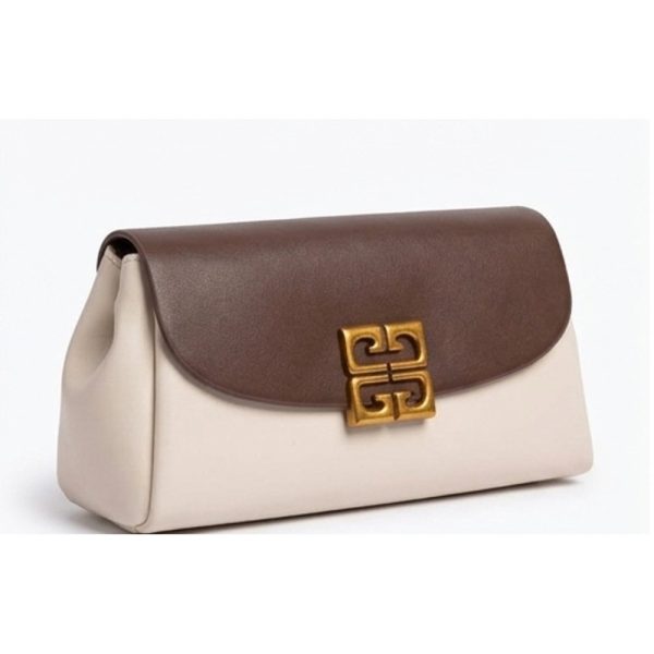 Cream Two-Tone Pillow Clutch