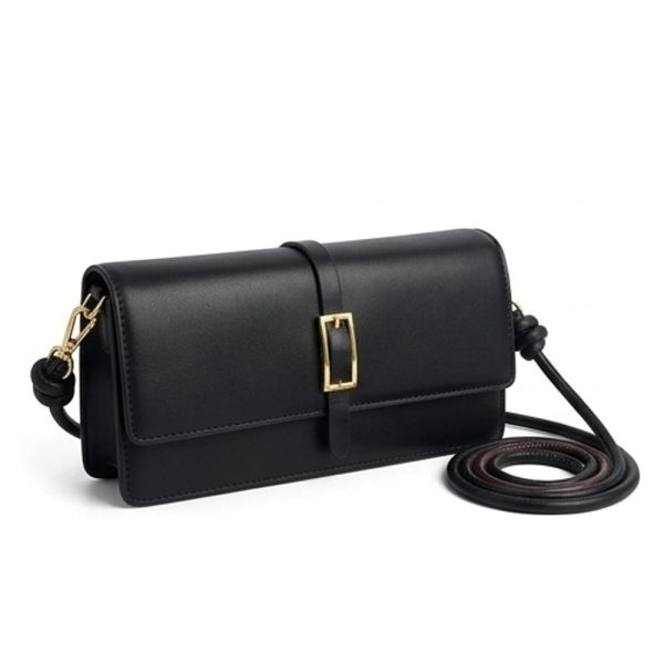 Buckle-Strap Rope-Handle Crossbody Bag