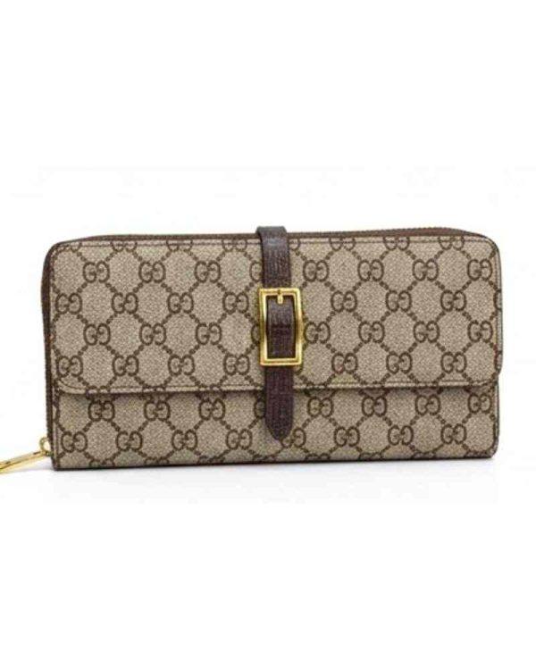 Canvas Check Buckle Wallet