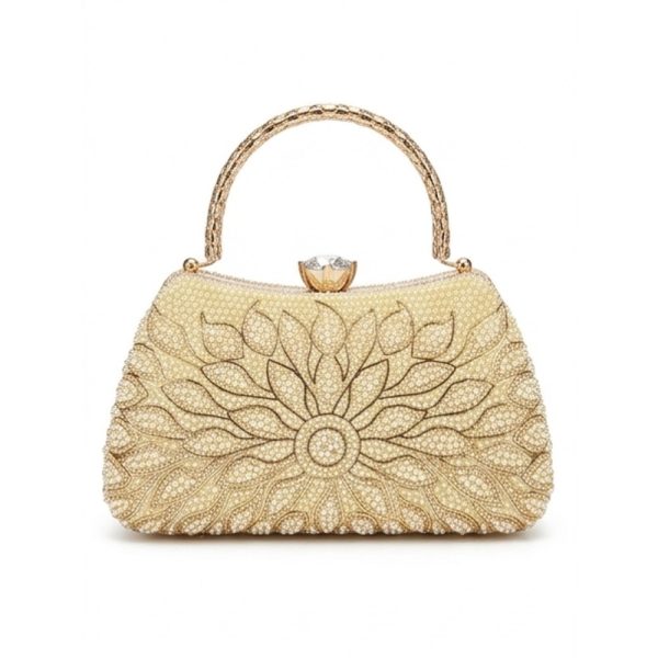 Beaded Flower Frame Evening Bag