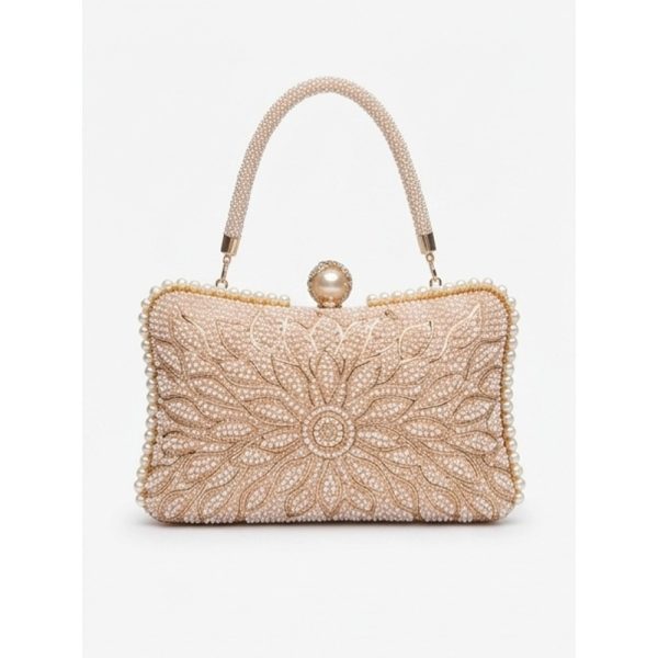 Pearl-Beaded Box Clutch