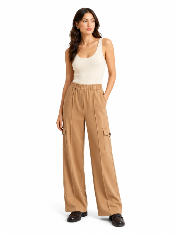 Camel Baggy Cargo Pants