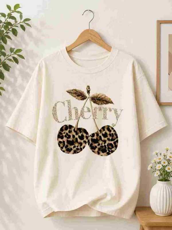 Cherry Blossom Leopard Print Tee