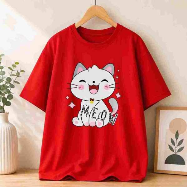 Meow White Cat Tee