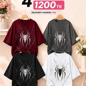 SPIDER-MAN OVERSIZED T-SHIRT – 4 PIECES COMBO! 🕷️