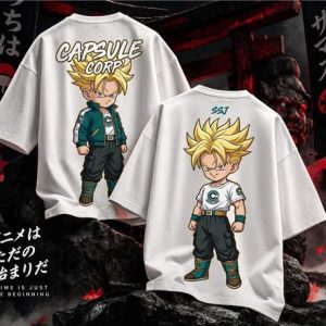 Capsule Corp Saiyan Oversized Dropshoulder T-Shirt - White