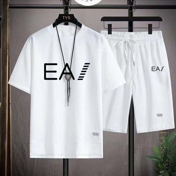 EA7 White T-Shirt & Short Set