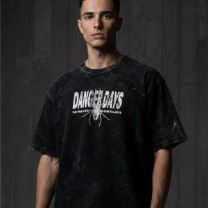 Danger Days Spider Acid Wash Drop Shoulder T-Shirt