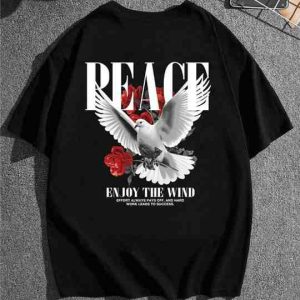 Peace Dove T-Shirt - Black - SebaChat