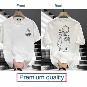 Sketch Girl Line Art T-Shirt - White - SebaChat