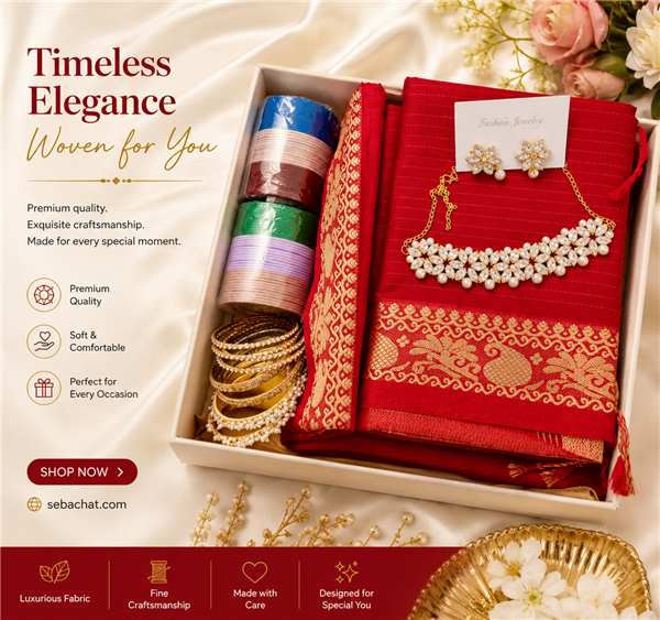 সুন্দর শাড়ি ও জুয়েলারি কম্বো