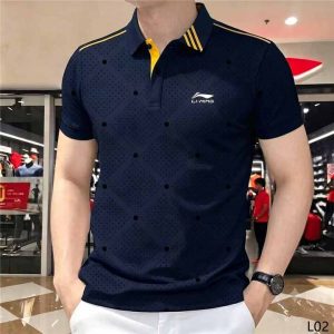 Diamond Dot Print Polo Shirt for Men (Navy, Teal, Bottle Green)