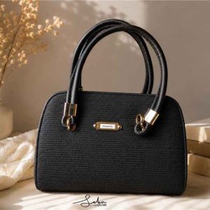 Woven Rolled-Handle Satchel