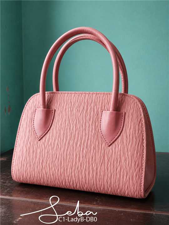 Textured lady handbag - Pink - SebaChat
