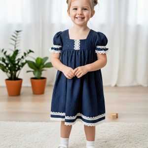 Little Ruby Princess Frock - Navy