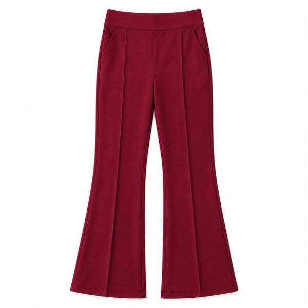 Burgundy Fishcut Flared Pants - SebaChat