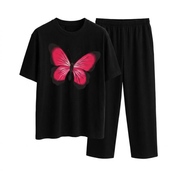 Butterfly Palazzo Set – Black - SebaChat