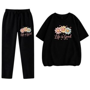 Life Is Good Palazzo Set – Black - SebaChat