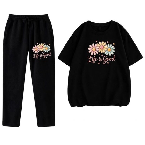 Life Is Good Palazzo Set – Black - SebaChat