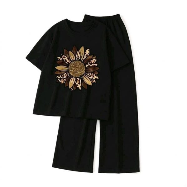Sunflower Palazzo Set – Black - SebaChat