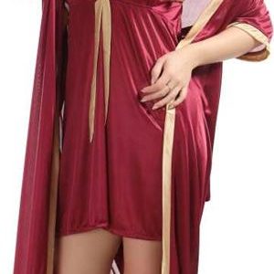 2-Part Satin Nighty (52 inch Gown) - Maroon