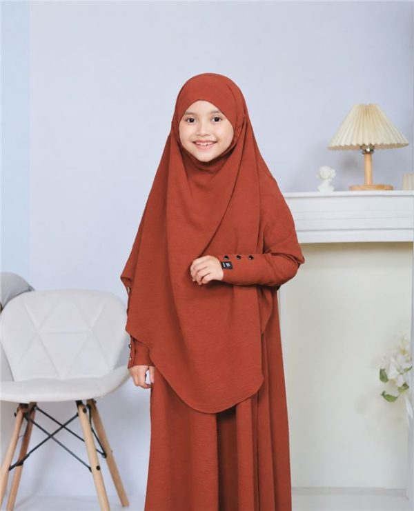 Baby Borka with Hijab (9-15 Years) - Rust