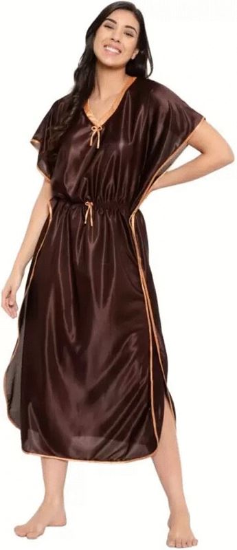 Kaftan Night Suit Nighty - Brown