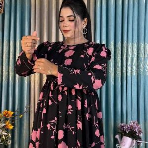 One Piece Gown - Black Rose