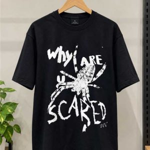 Why Are U Scared Spider Print Oversized Drop-Shoulder T-Shirt