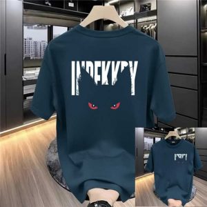 Cat Eyes Graphic Print T-Shirt - Teal - SebaChat