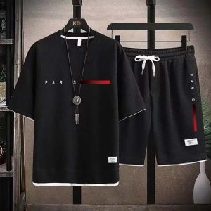 Paris Cross Necklace T-Shirt & Short Set
