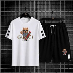Gucci Bear Graphic White & Black T-Shirt & Short Set