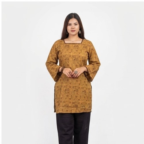 Chocolate Brown Ready Made Ladies Kurti – Style 4