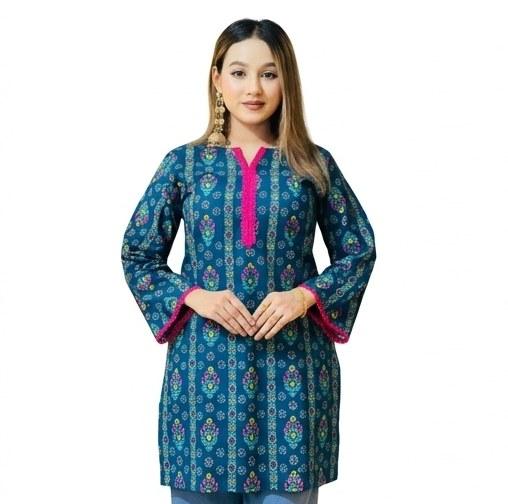 Navy Blue Ready Made Ladies Kurti – Style 2