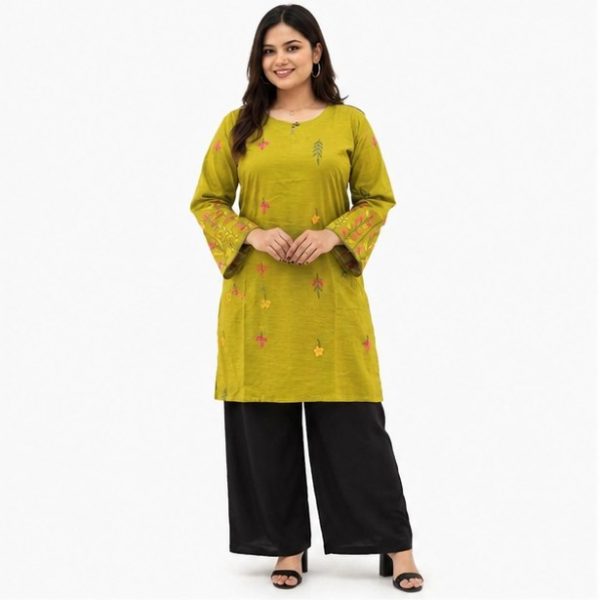 Chocolate Brown Ready Made Ladies Kurti – Style 1