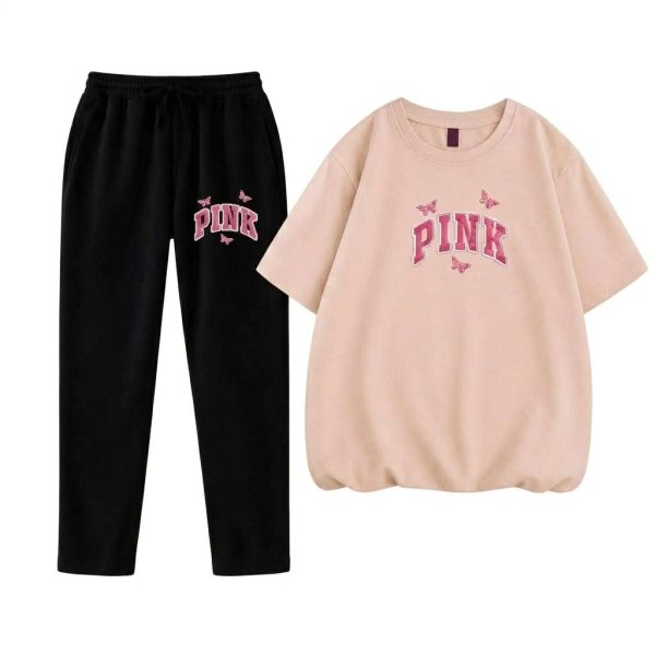 PINK Logo Palazzo Set
